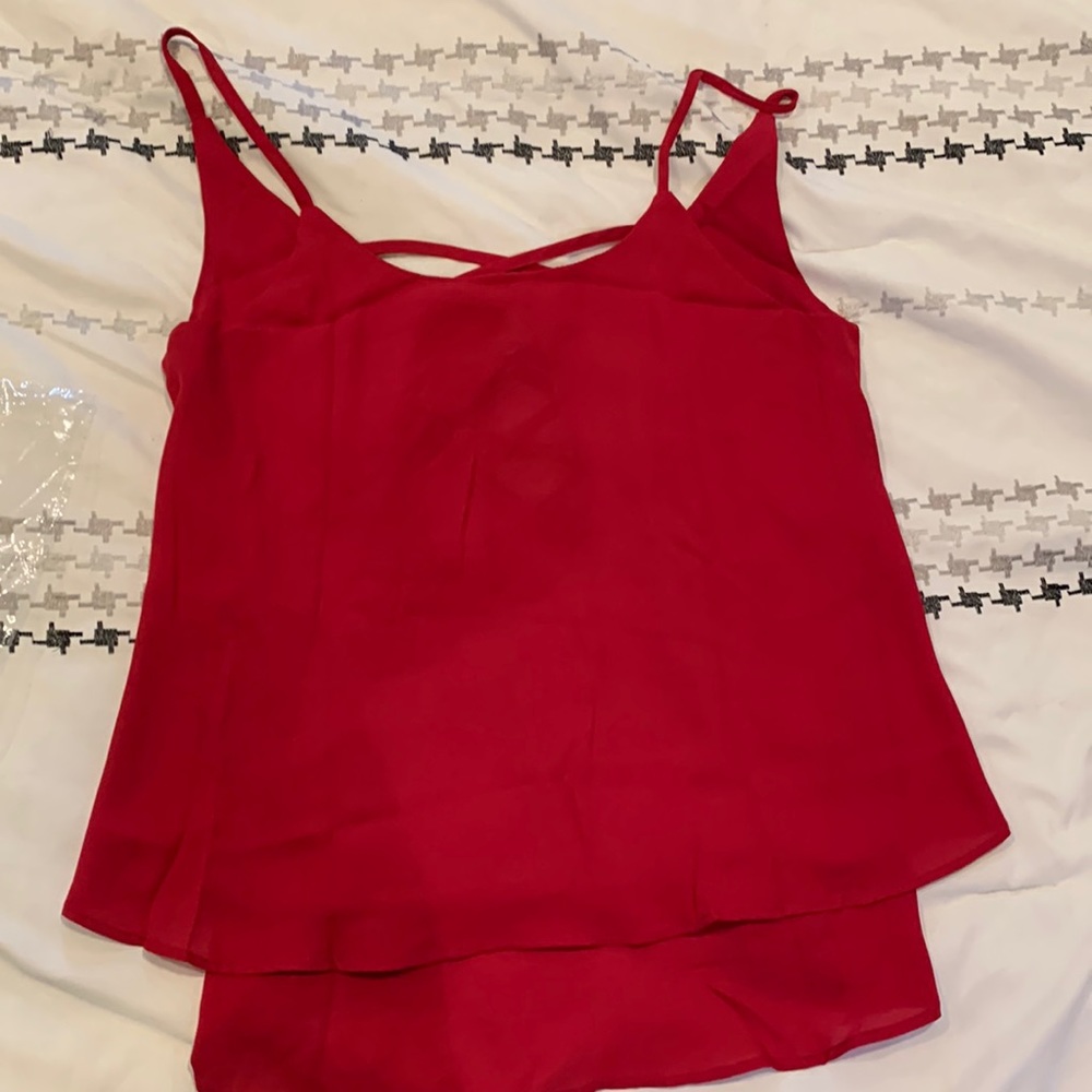 Red nursing spaghetti strap tank top